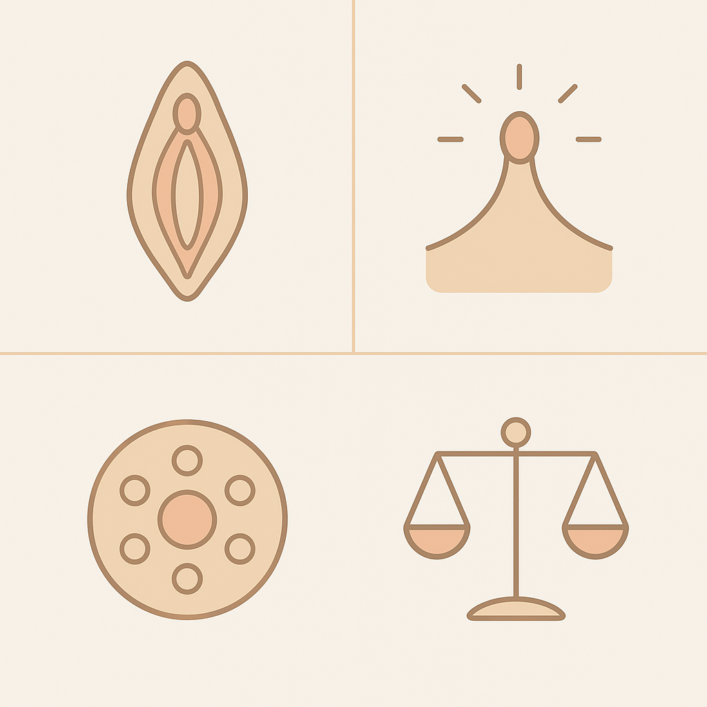 Visual infographic illustrating key aesthetic goals of SRS results, including vaginal appearance, clitoral sensitivity, function, and symmetry—designed by APS Gender Care