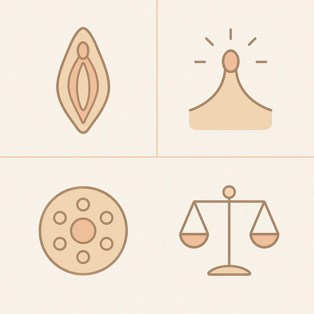 Visual infographic illustrating key aesthetic goals of SRS results, including vaginal appearance, clitoral sensitivity, function, and symmetry—designed by APS Gender Care